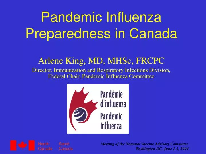 pandemic influenza preparedness in canada