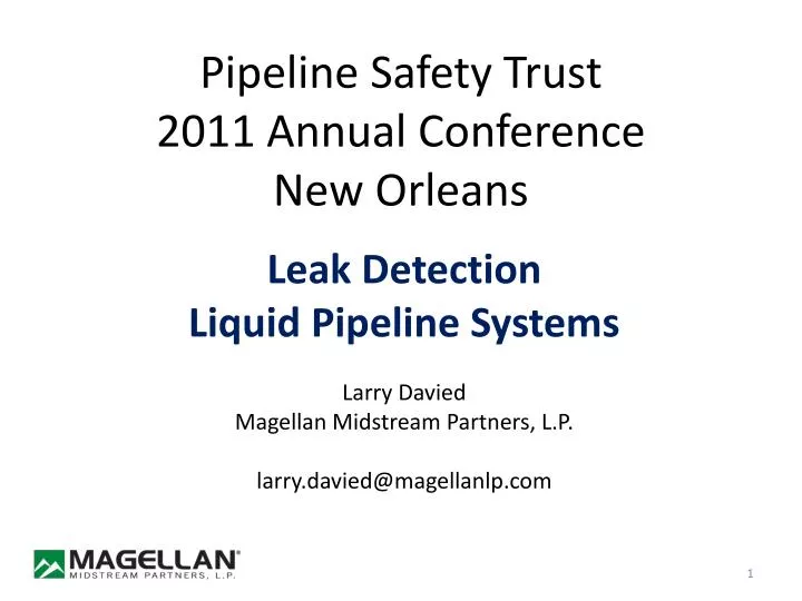 pipeline safety trust 2011 annual conference new orleans