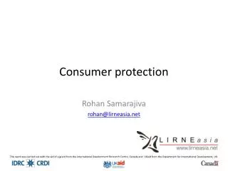 Consumer protection