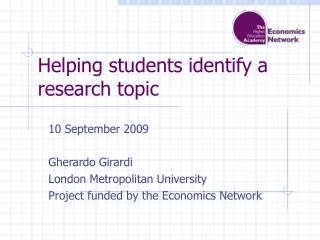 Helping students identify a research topic
