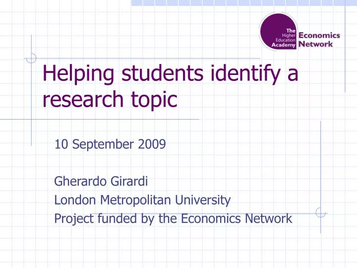 helping students identify a research topic