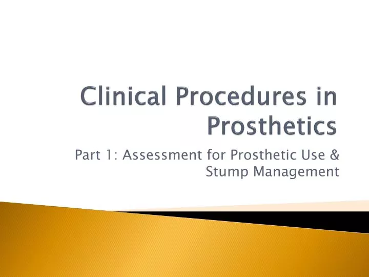 clinical procedures in prosthetics