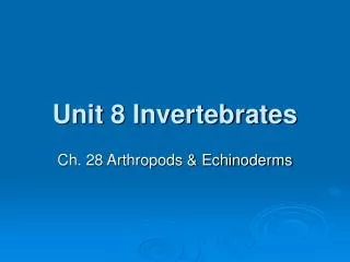 Unit 8 Invertebrates