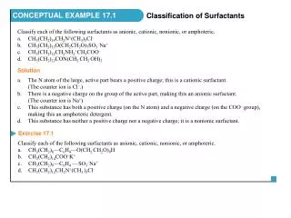 Classify each of the following surfactants as anionic, cationic, nonionic, or amphoteric.
