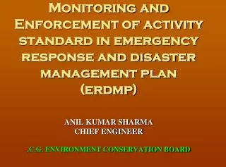 EMERGENCY RESPONSE AND DISASTER MANAGEMENT PLAN