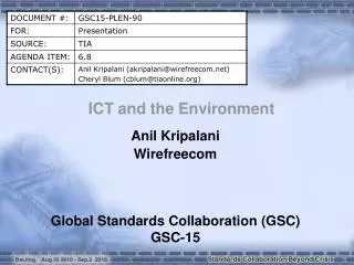 ICT and the Environment