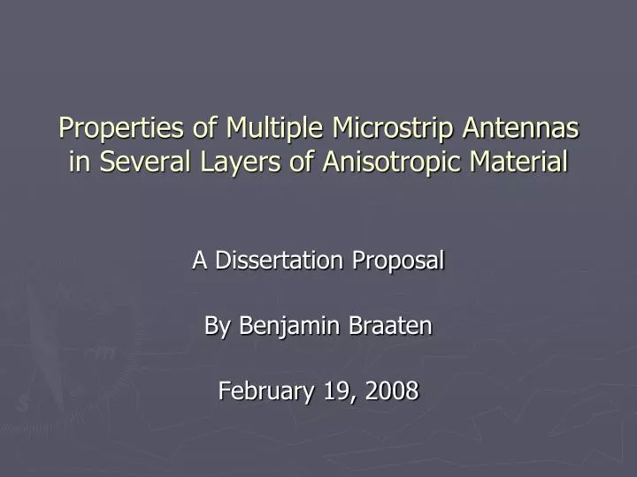properties of multiple microstrip antennas in several layers of anisotropic material