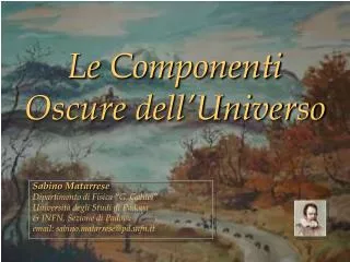 le componenti oscure dell universo