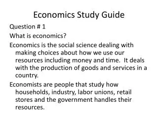 Economics Study Guide