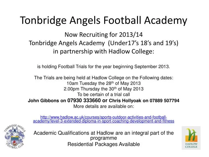 tonbridge angels football academy