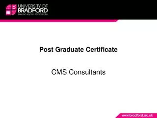 Post Graduate Certificate