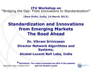 Standardization and Innovations from Emerging Markets The Road Ahead