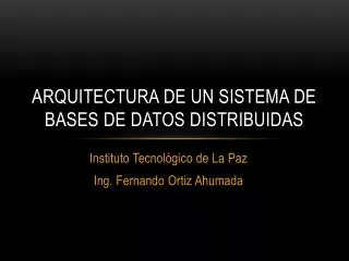 arquitectura de un sistema de bases de datos distribuidas