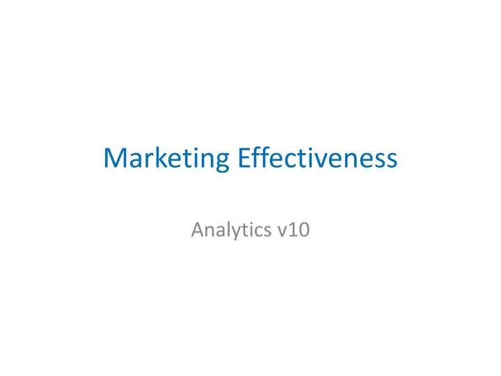 marketing effectiveness