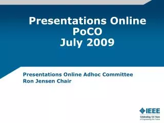 Presentations Online PoCO July 2009