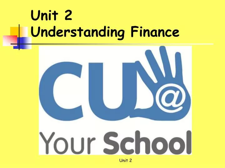 unit 2 understanding finance