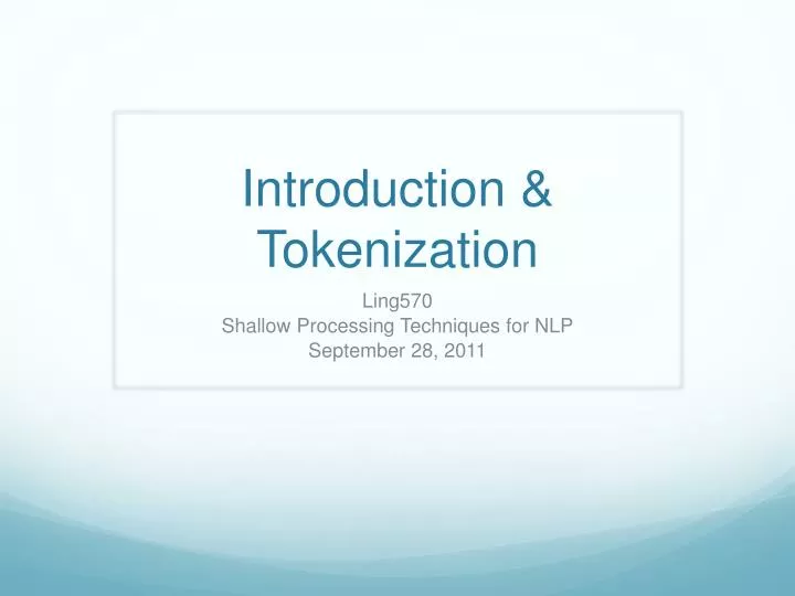 introduction tokenization