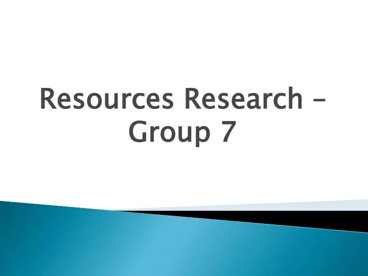 resources research group 7