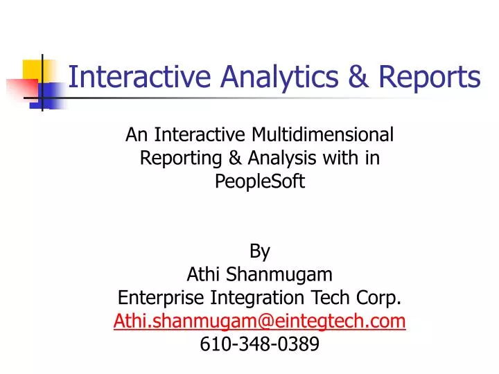 interactive analytics reports