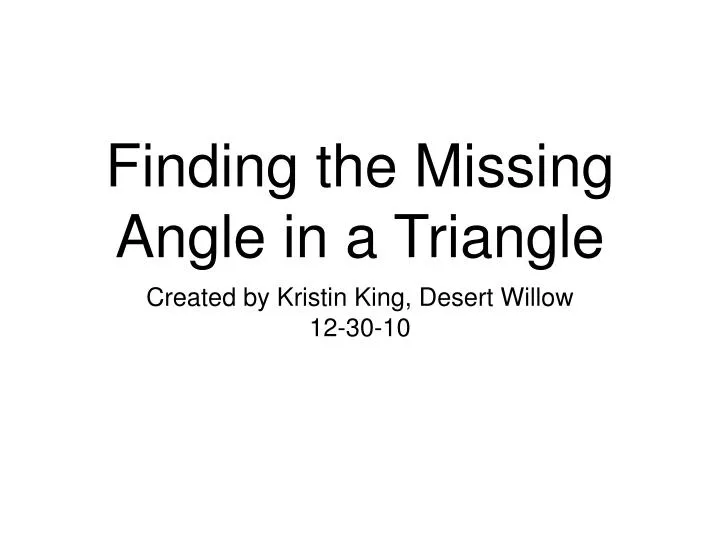 finding the missing angle in a triangle