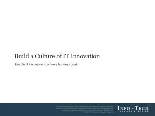 Build a Culture of IT Innovation