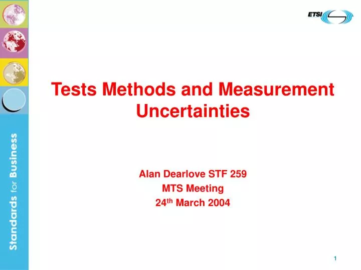 tests methods and measurement uncertainties