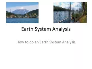 Earth System Analysis