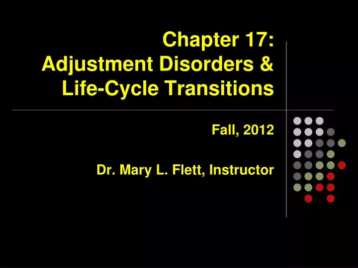 chapter 17 adjustment disorders life cycle transitions