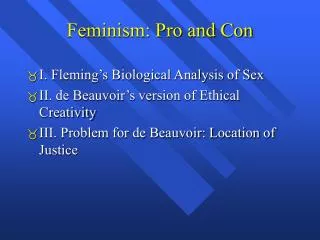 Feminism: Pro and Con
