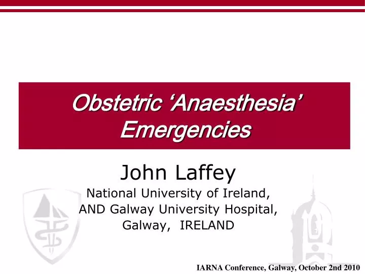 obstetric anaesthesia emergencies