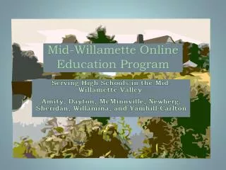 Mid-Willamette Online Education Program