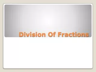 Division Of Fractions