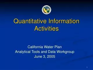 Quantitative Information Activities