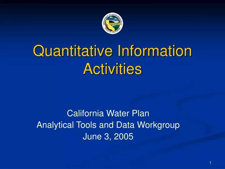 quantitative information activities