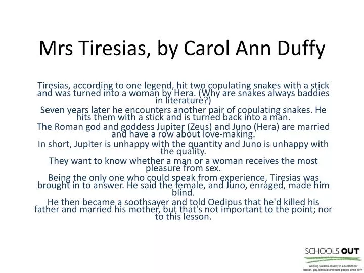 mrs tiresias by carol ann duffy