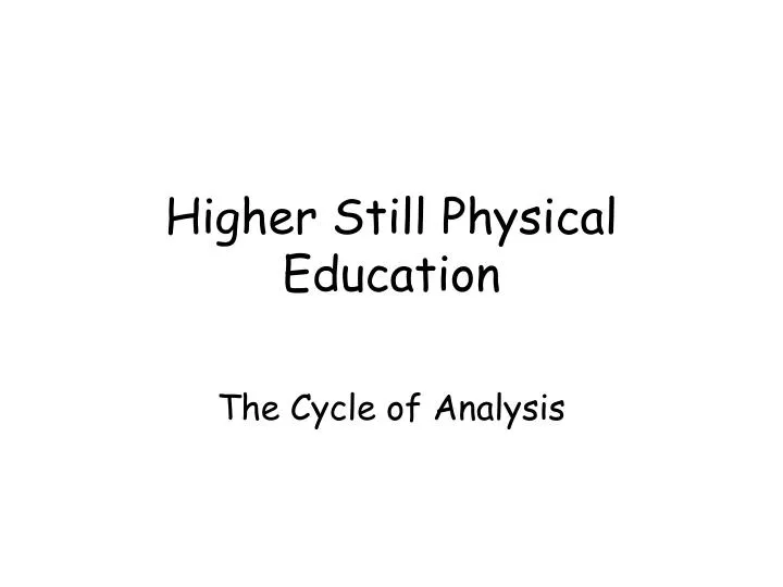 higher still physical education