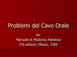 problemi del cavo orale