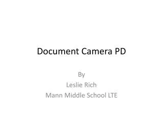 Document Camera PD