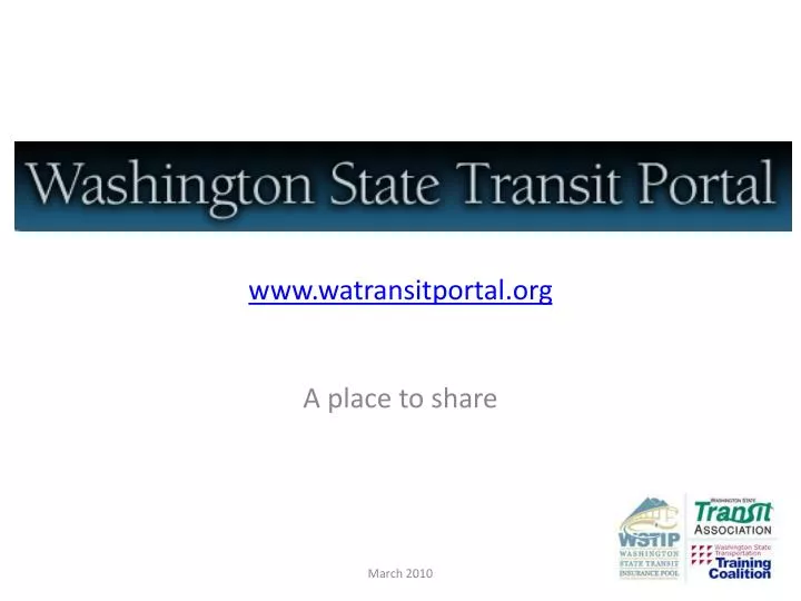 www watransitportal org a place to share