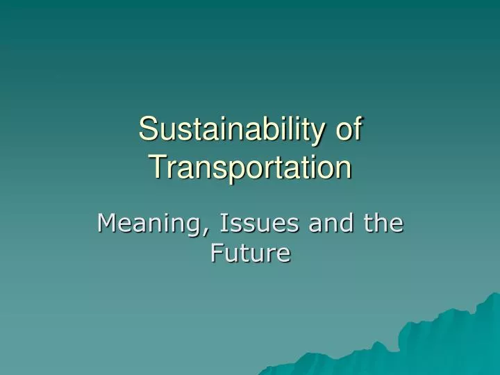 sustainability of transportation
