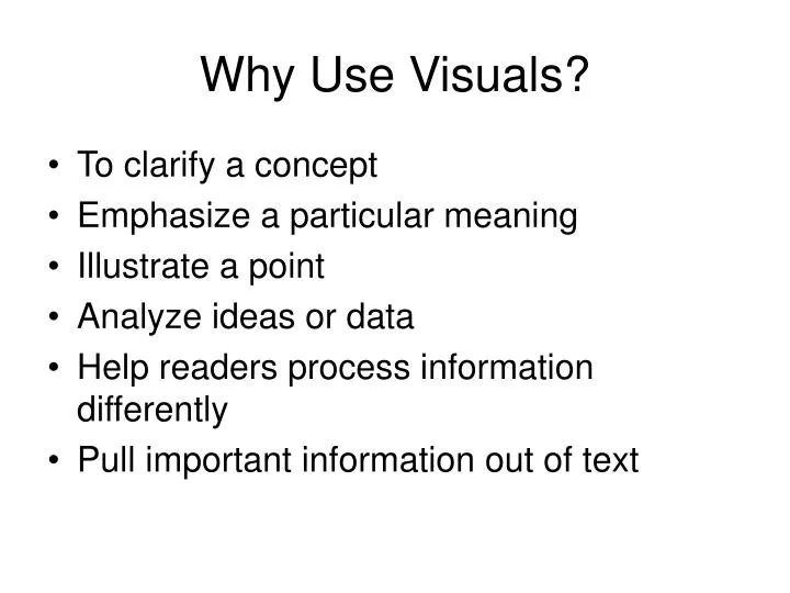 why use visuals