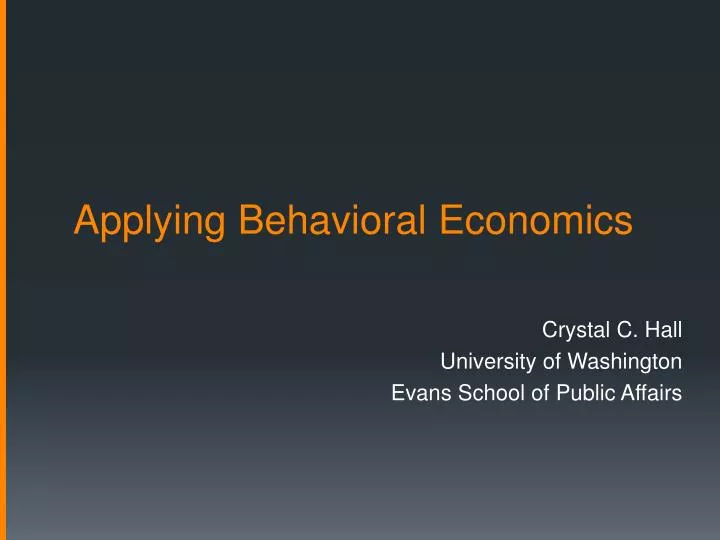 applying behavioral economics