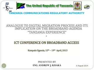 TANZANIA COMMUNICATIONS REGULATORY AUTHORITY