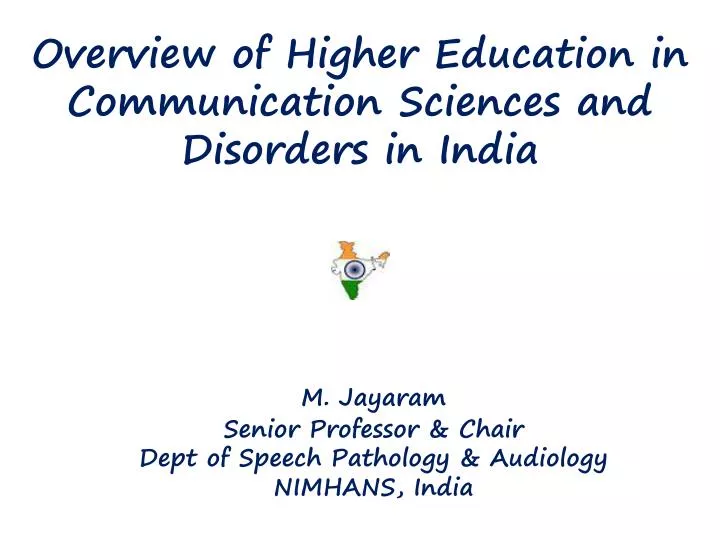 overview of higher education in communication sciences and disorders in india