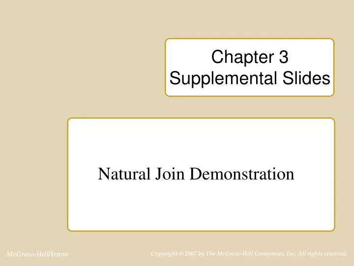 chapter 3 supplemental slides