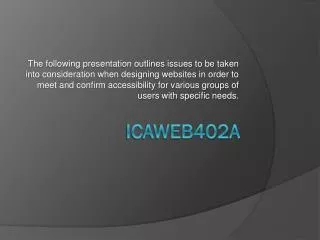 ICAWEB402A