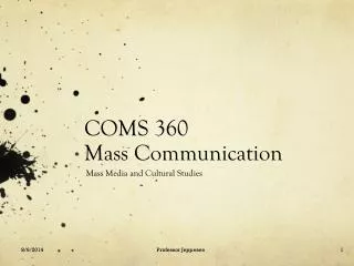 COMS 360 Mass Communication