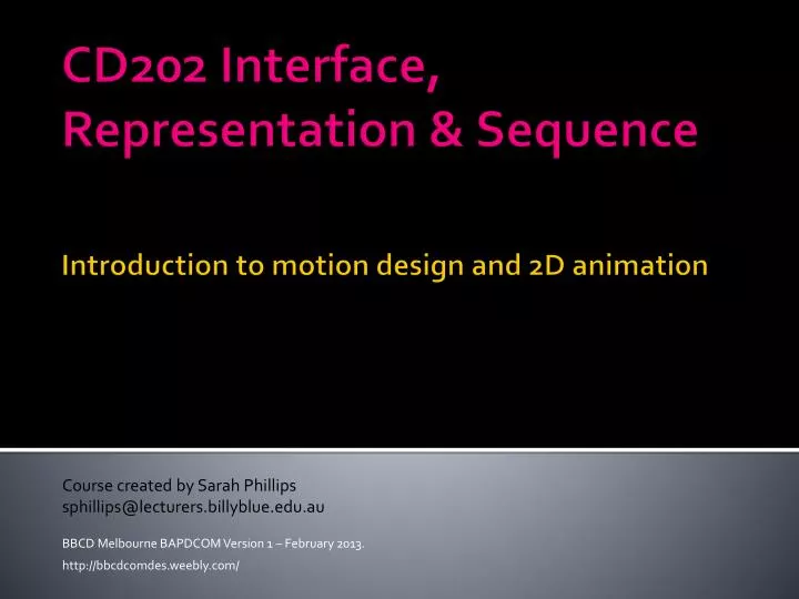 cd202 interface representation sequence introduction to motion design and 2d animation