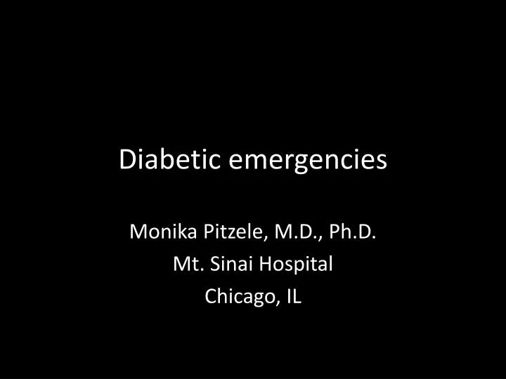 diabetic emergencies