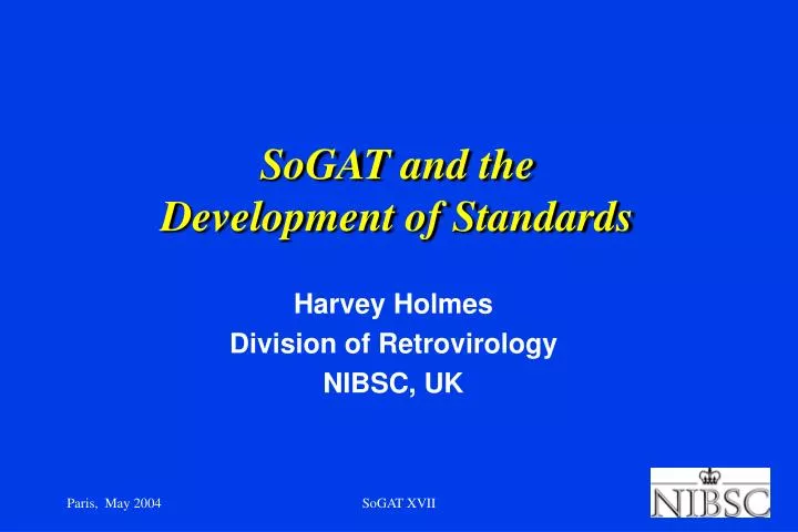 sogat and the development of standards